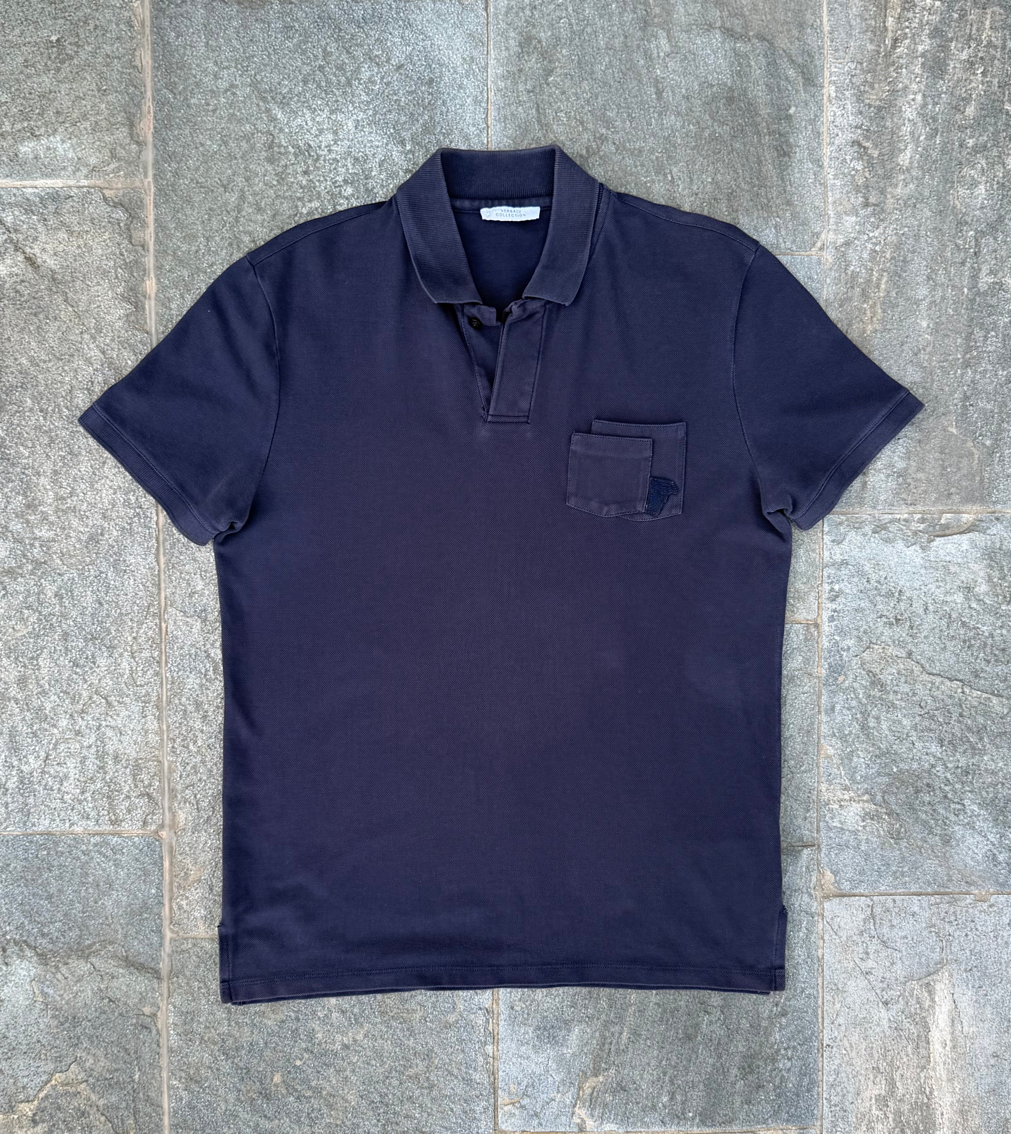 DARK BLUE VERSACE POLO SIZE M