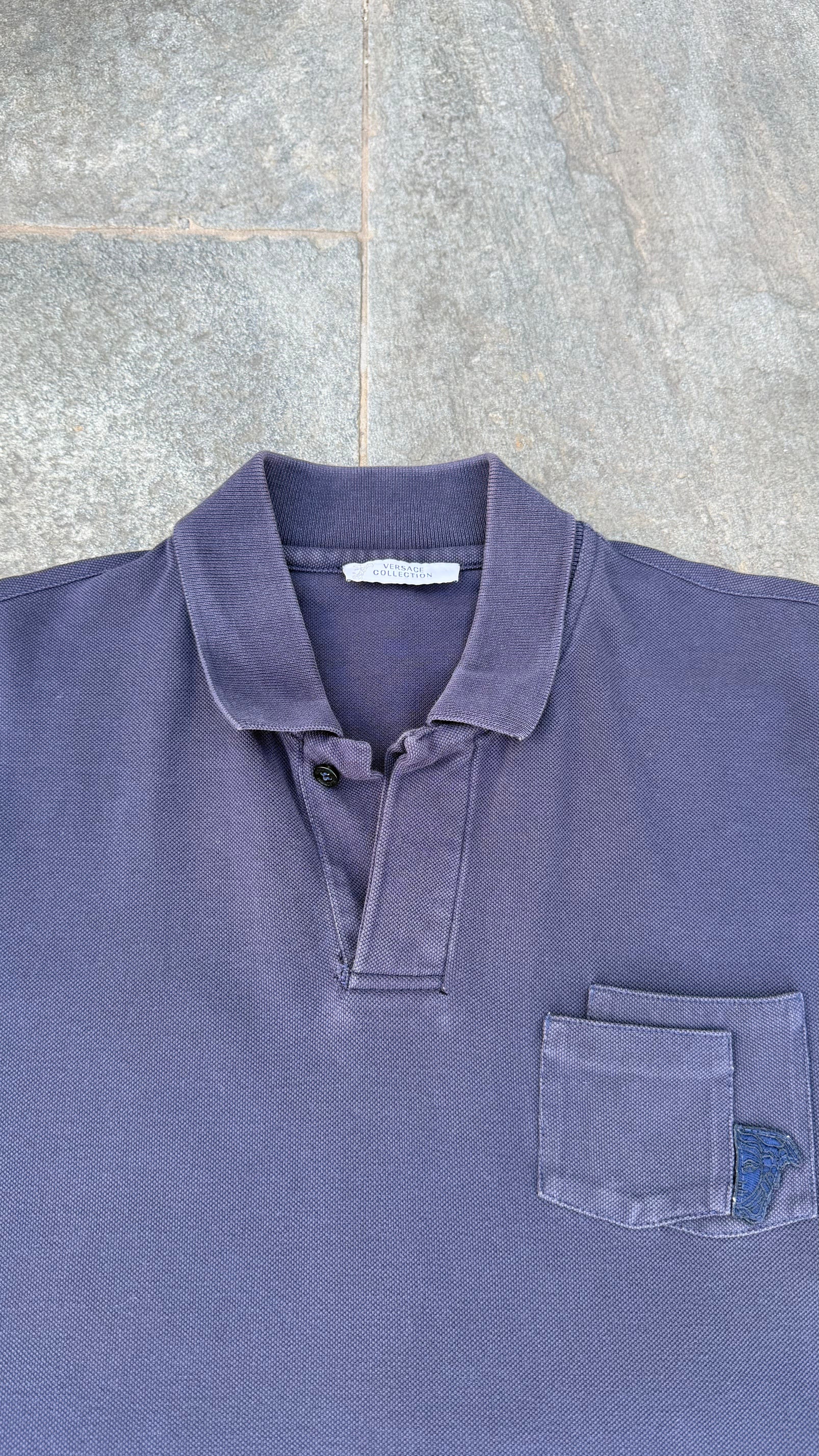 DARK BLUE VERSACE POLO SIZE M