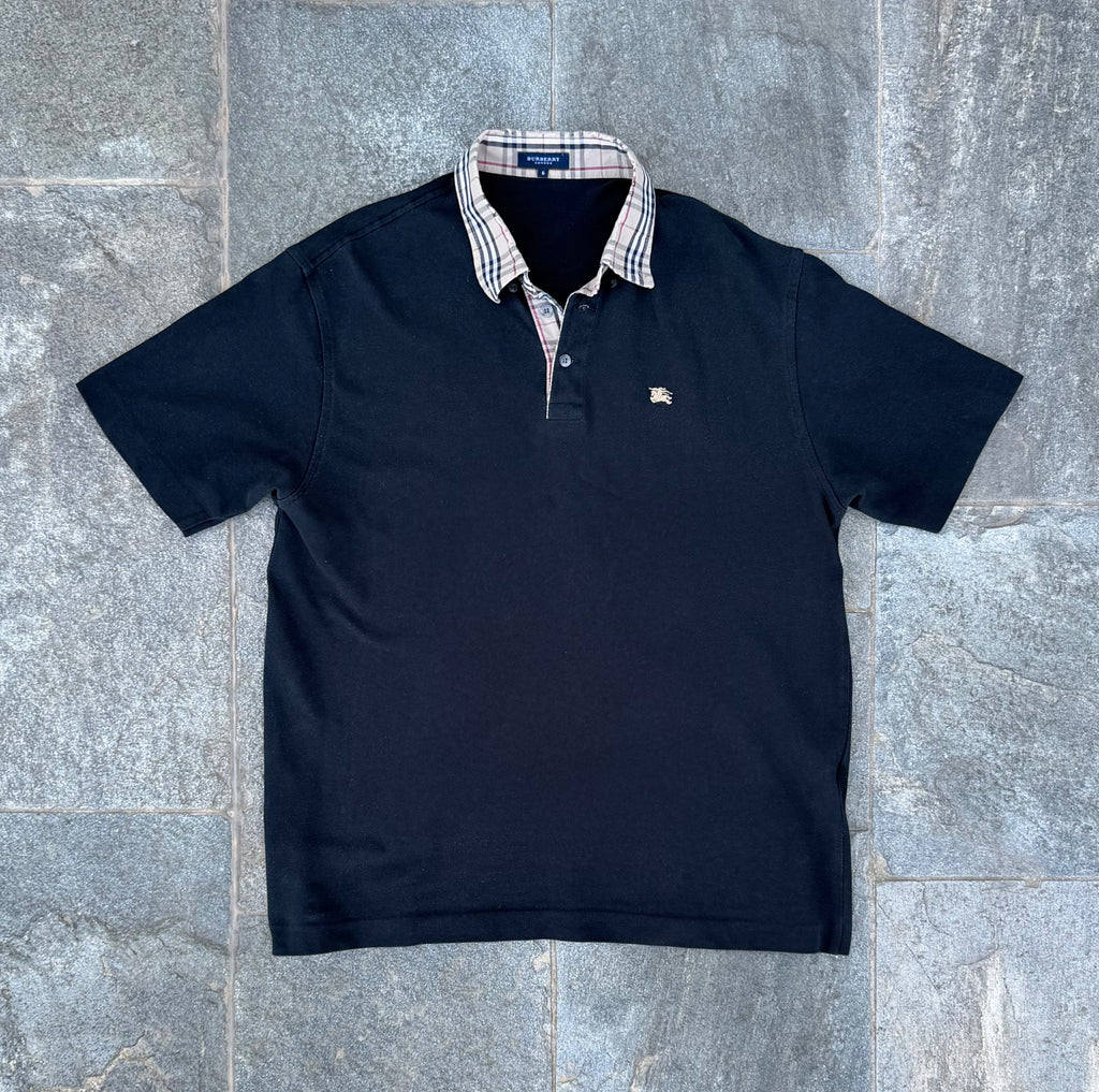 BLACK BURBERRY POLO SIZE M