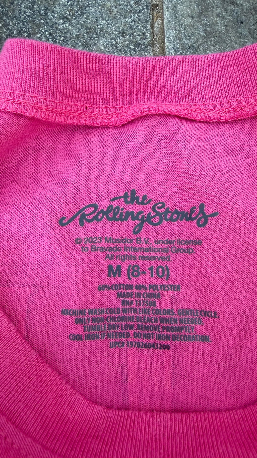 PINK ROLLING STONES BAND TOP SIZE M (W)