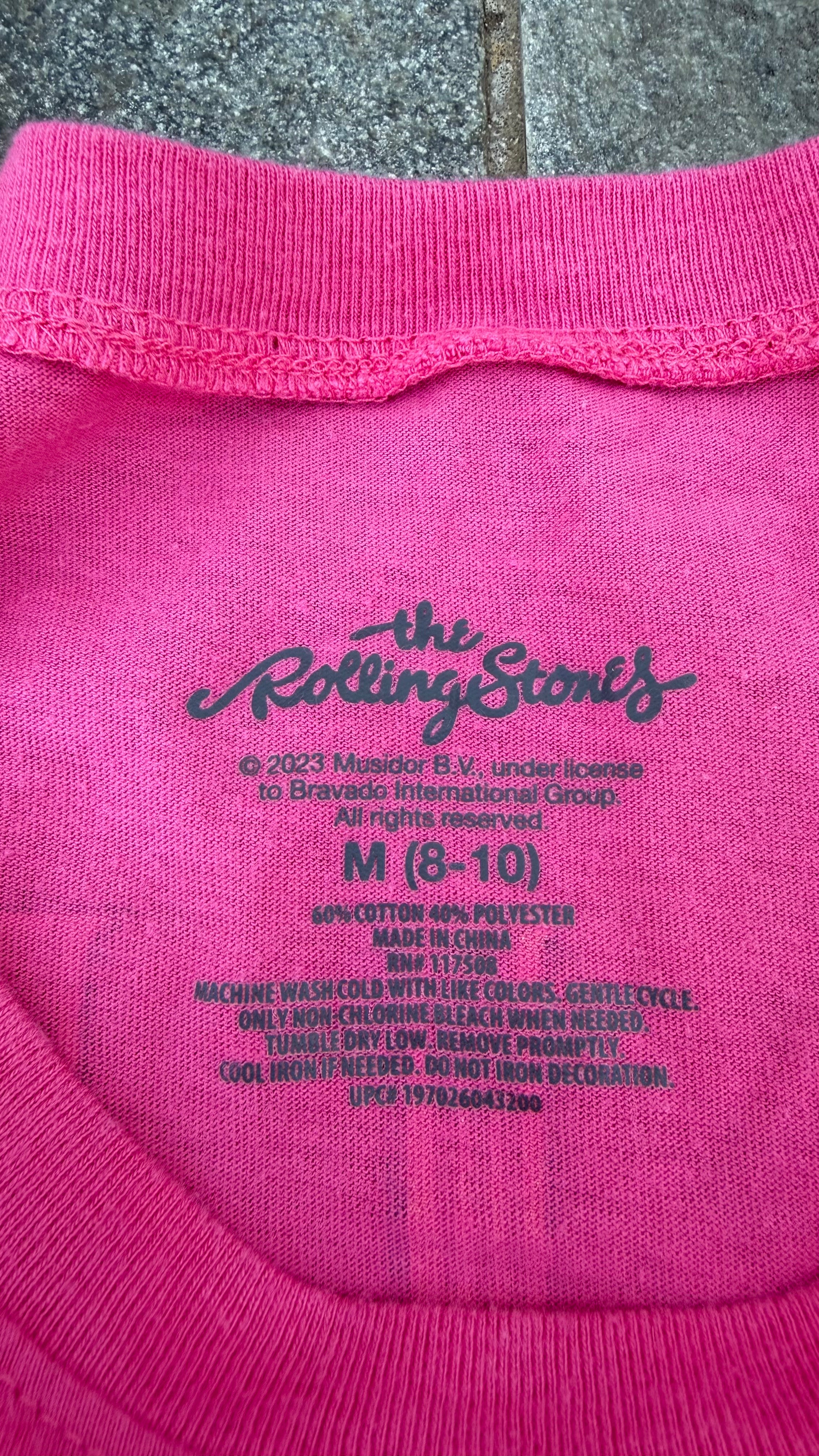 PINK ROLLING STONES BAND TOP SIZE M (W)