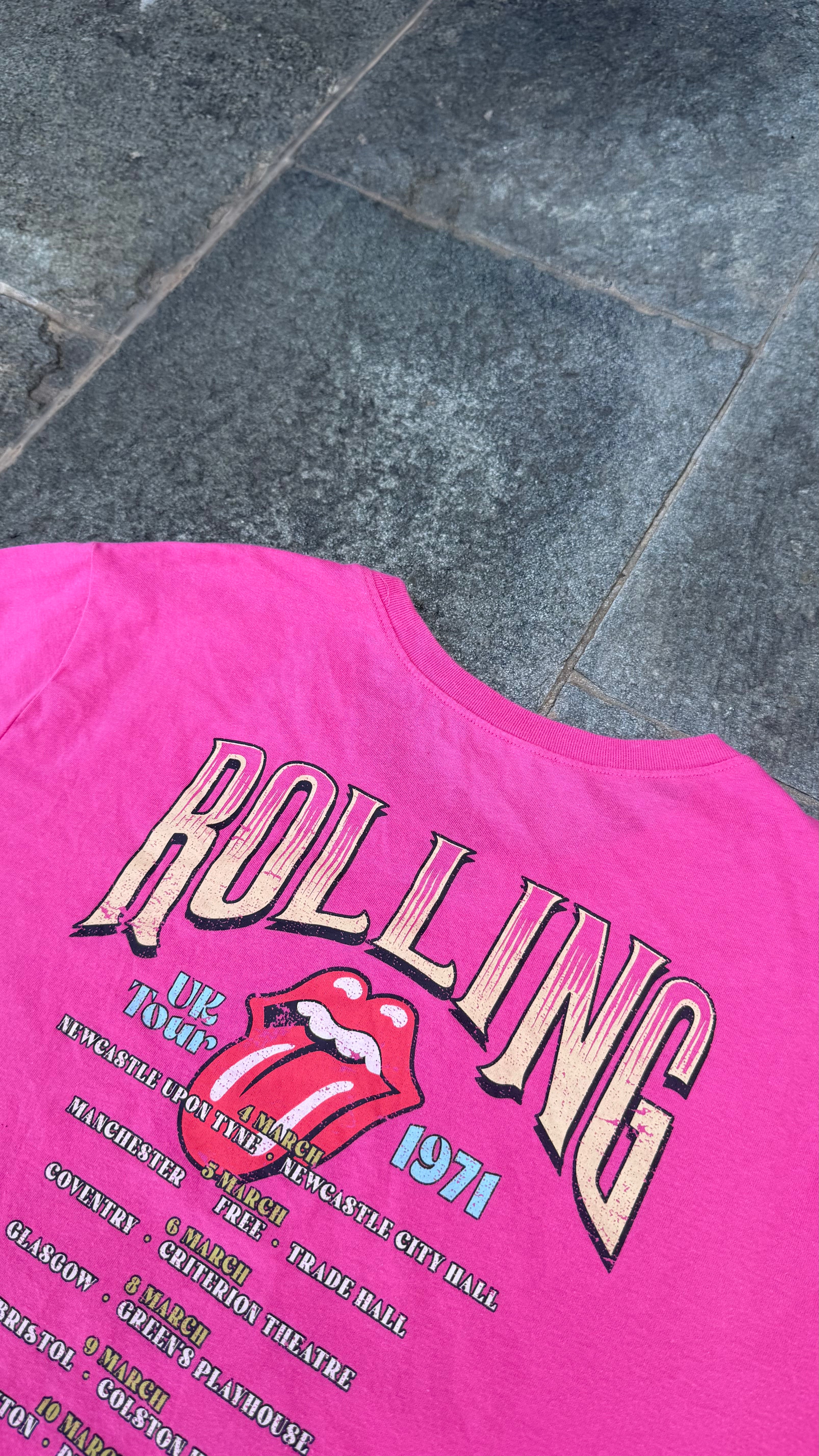 PINK ROLLING STONES BAND TOP SIZE M (W)