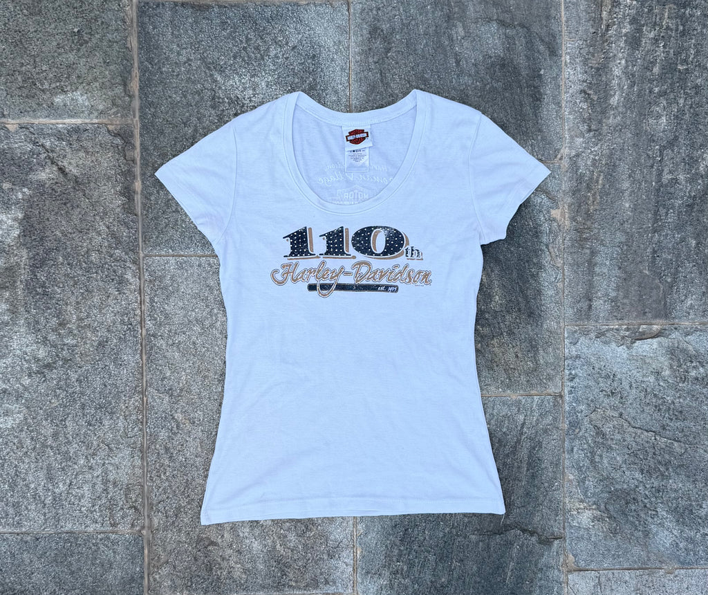 WHITE HARLEY DAVIDSON GRAPHIC TOP SIZE XS/S (W)