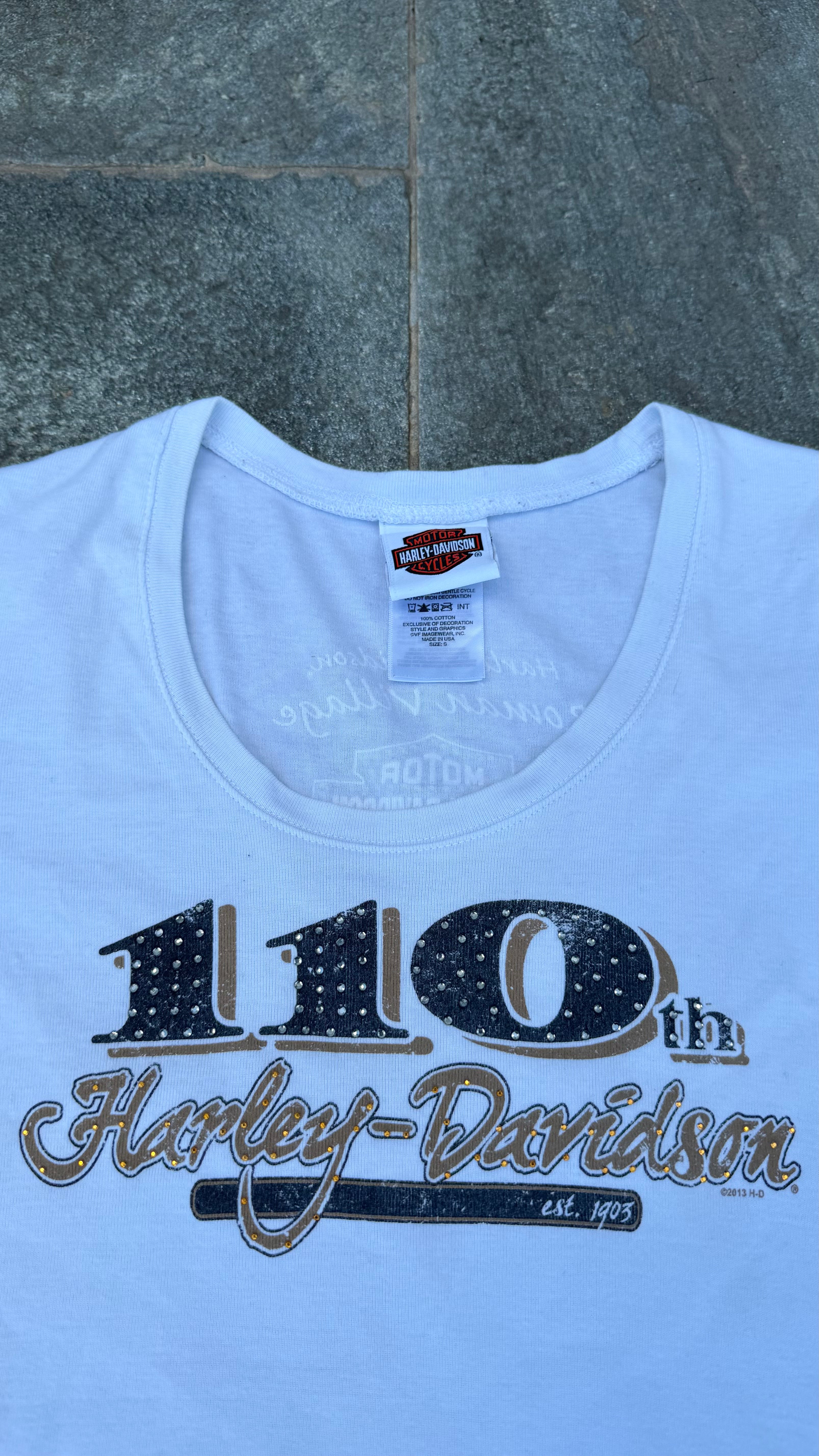 WHITE HARLEY DAVIDSON GRAPHIC TOP SIZE XS/S (W)