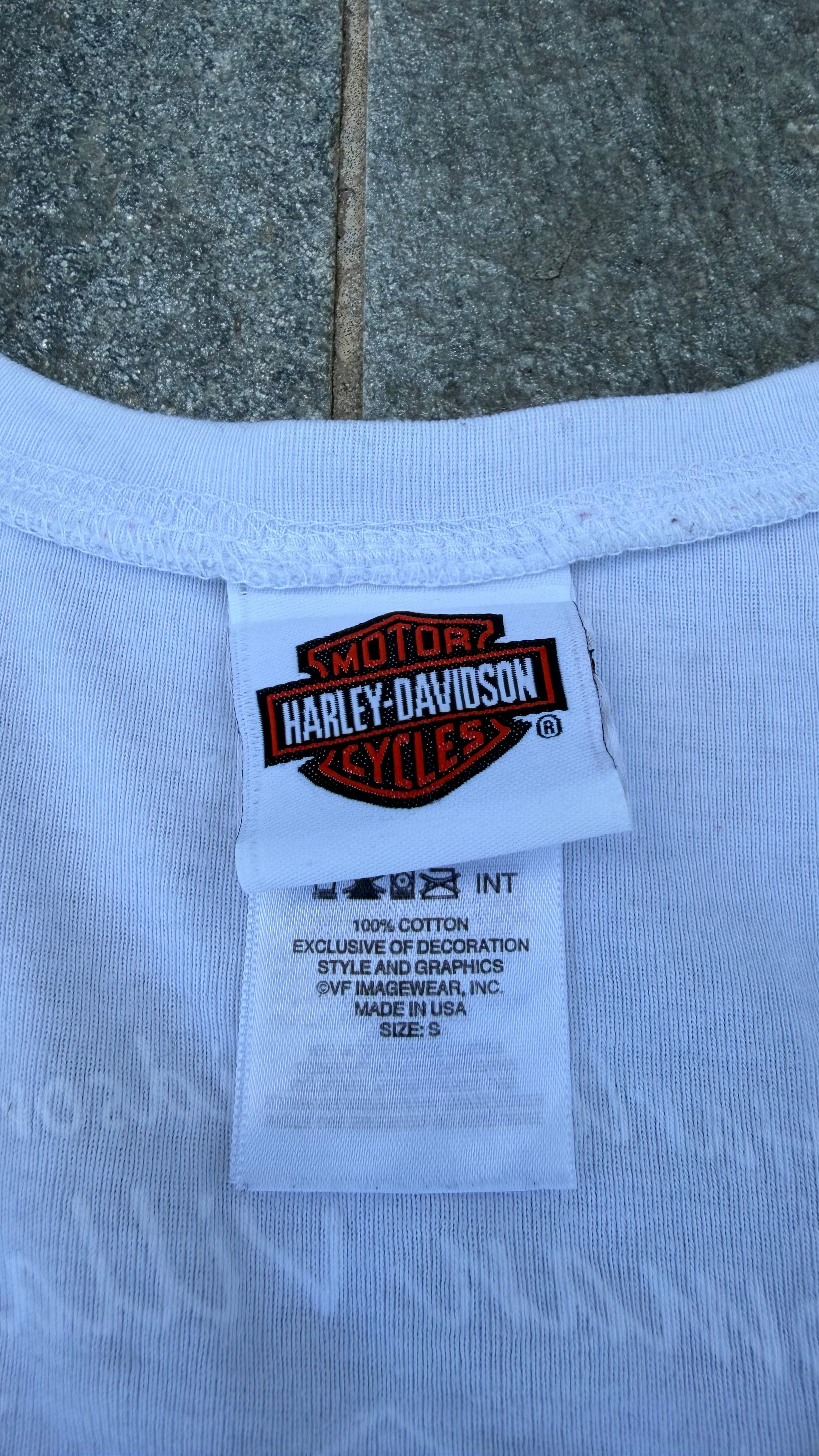 WHITE HARLEY DAVIDSON GRAPHIC TOP SIZE XS/S (W)