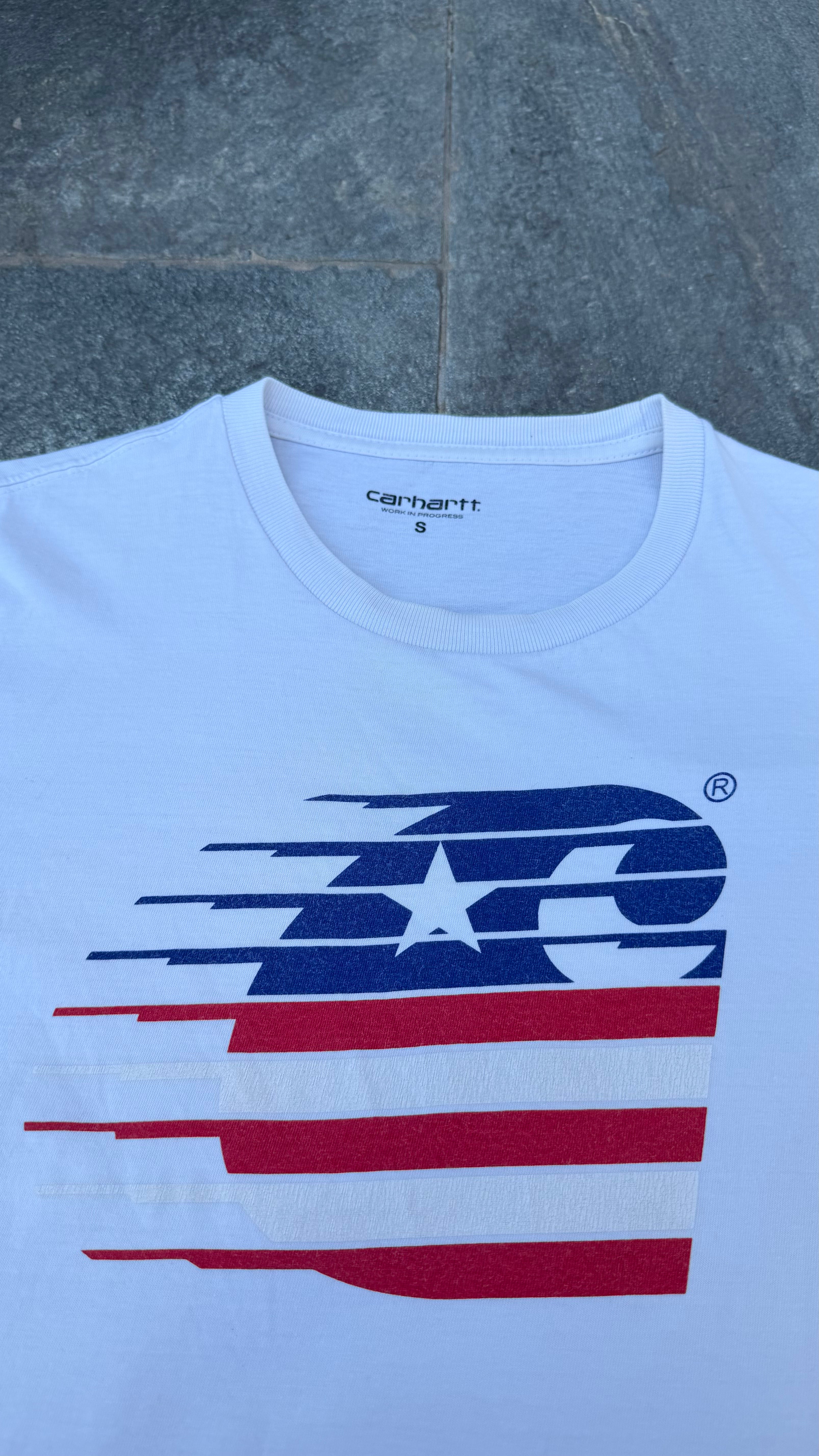 WHITE CARHARTT AMERICA GRAPHIC TEE SIZE S/M
