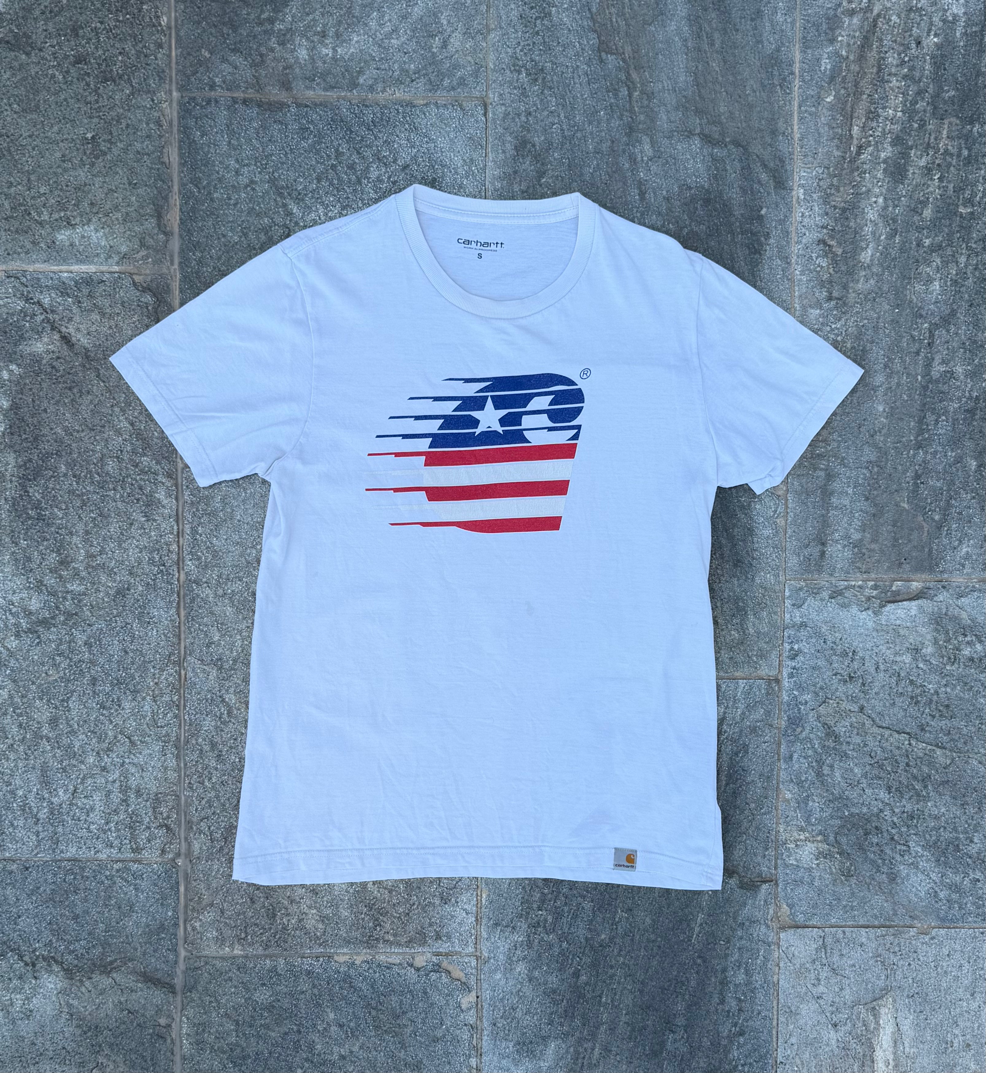 WHITE CARHARTT AMERICA GRAPHIC TEE SIZE S/M