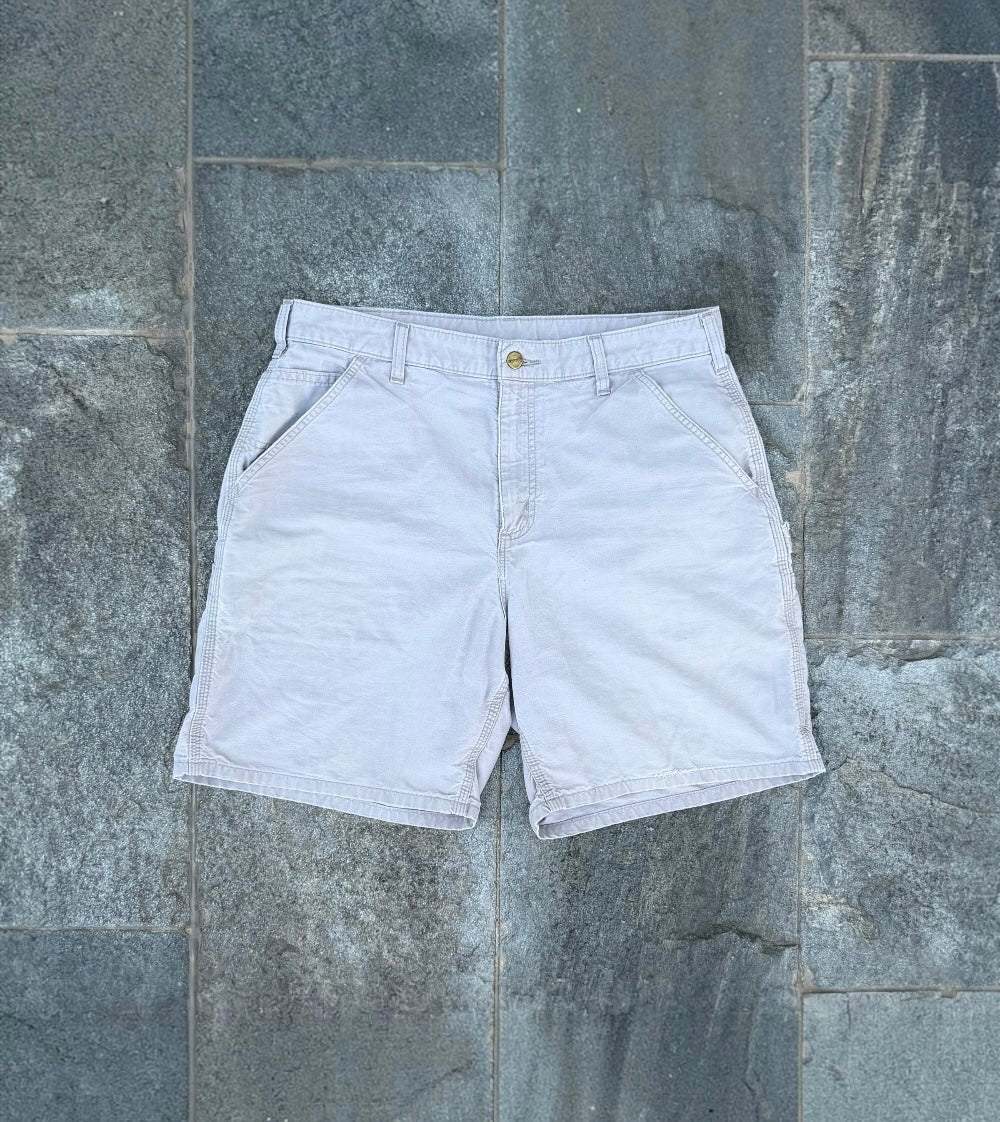 WHITE CARHARTT SINGLE KNEE SHORTS SIZE M